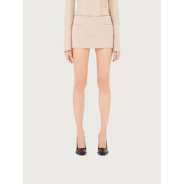 Straight Mini Skirt - Beige