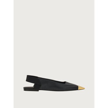 Slingbacks With Metallic Toe - Ladies - Black