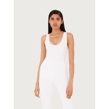 Second Skin Tank Top - 58% Viscose, 28% Polyester, 11% Polyamide, 3% Elastane - White