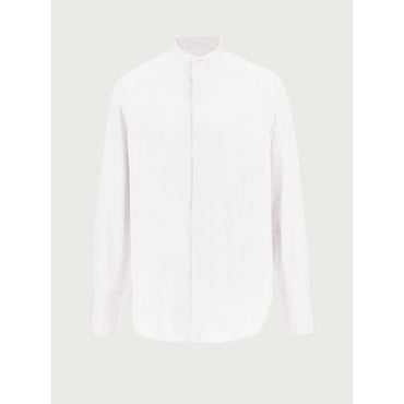 Cotton Stretch Tuxedo Shirt - White