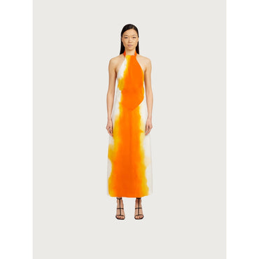 Sunset Print Dress - Ladies - Orange