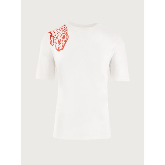 Jaguar Print T-Shirt - White/Red