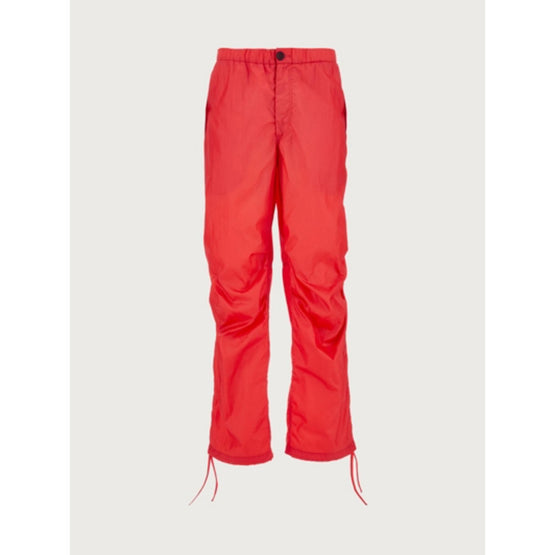 Drawstring Cargo Pants - Red