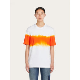 Sunset Print Signature T-Shirt - White/Orange