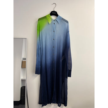 Long Silk Cardigan - Ladies - Blue