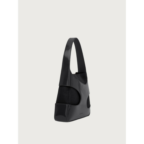 Small Shoulder Bag with Cut-Out Detailing - Black