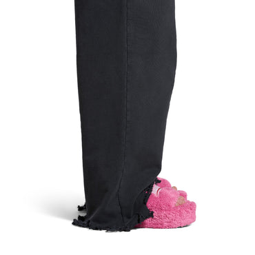 Furry Platform Towel/Polit - Light Pink/Wht/Red