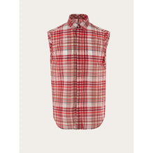 Check Print Sleeveless Shirt - Red