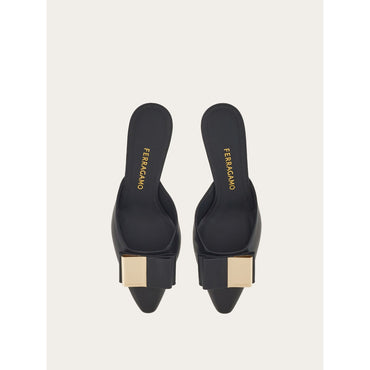 Double-Bow Mule - Nappa - Black