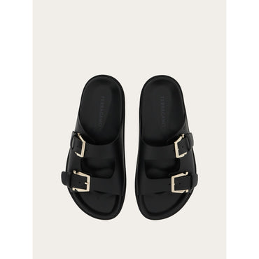 Double-Strap Sandal - Calfskin - Black