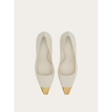 Pumps with Metallic Toe - Mascarpone