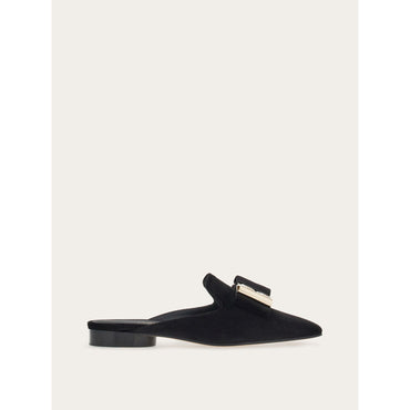 Double-Bow Mule With Crystals - Fabric - Black