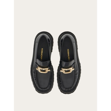 Moccasin with New Gancini Ornament - Black