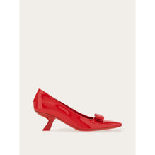 Vara Bow Pump - Patent Calfskin - Flame Red
