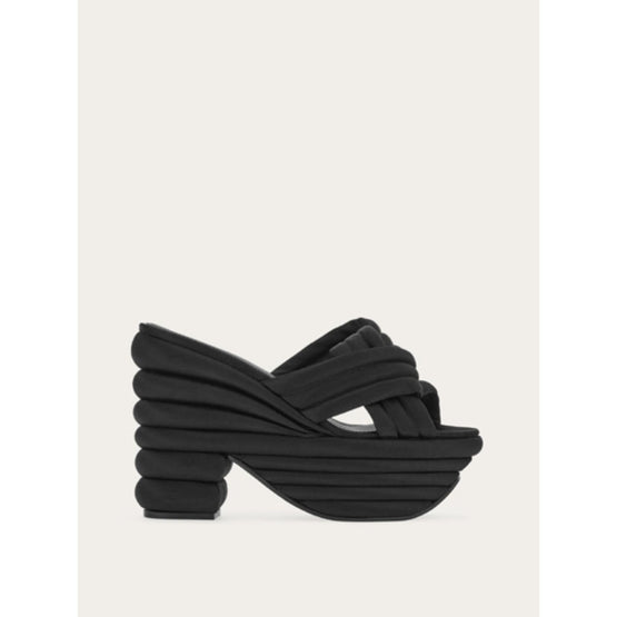 Sandals with Sculptural Platform - Black