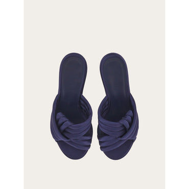 Sandal With Sculptural Platform - Ladies - Navy Blue
