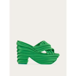 Sandals with Sculptural Platform - Gras Green