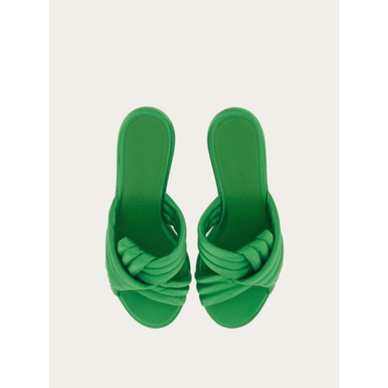 Sandals with Sculptural Platform - Gras Green