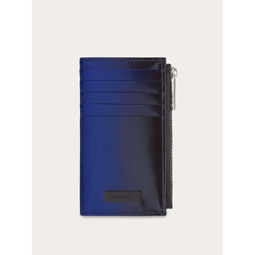 Credit Card Holder With Custom Metal Plate - Men - Lapis Lazuli/Black