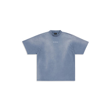 Medium Fit T-Shirt - Faded Blue/White