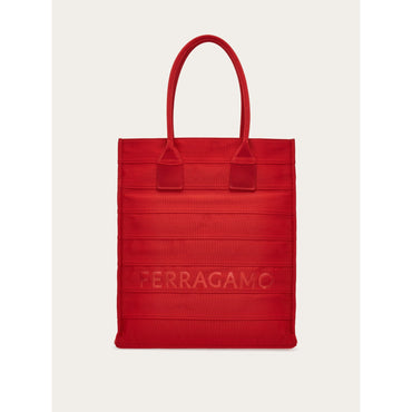 Tote Bag With Signature - Fabric - Flame Red
