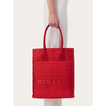 Tote Bag With Signature - Fabric - Flame Red