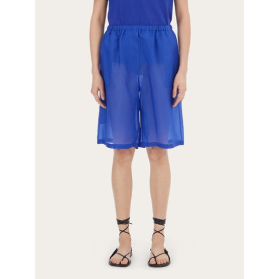 Organza Bermuda Shorts - Lapis Lazuli