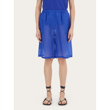 Organza Bermuda Shorts - Ladies - Lapis Lazuli