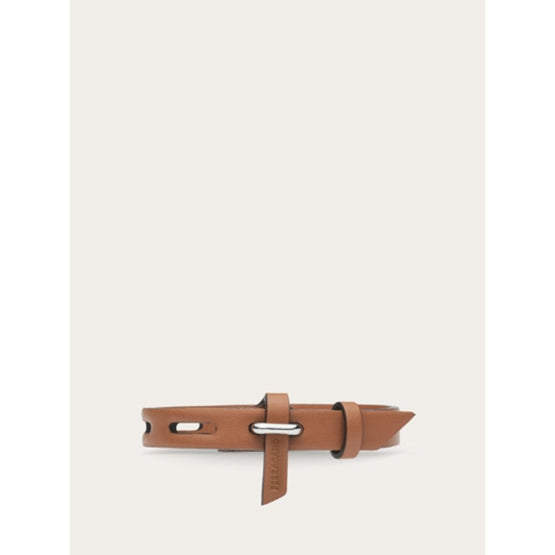 Leather Bracelet with Eyelets - Tan