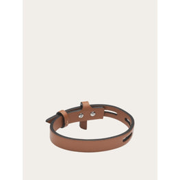 Leather Bracelet with Eyelets - Tan