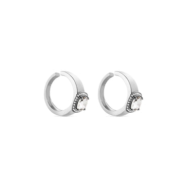 Maxi Solitaire Ear Cuffs - Silver/Crystal