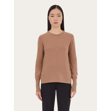 Round Neck Sweater - Ladies - Beige
