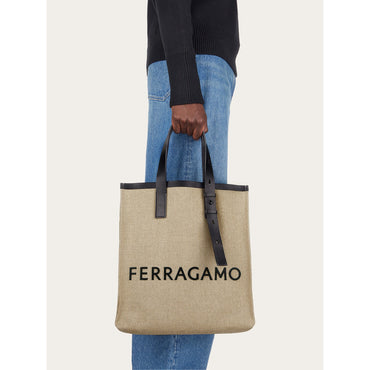 Tote Bag With Signature - Men - Natural/Black