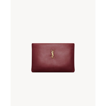 Small Zipped Pouch - Dark Bordeaux