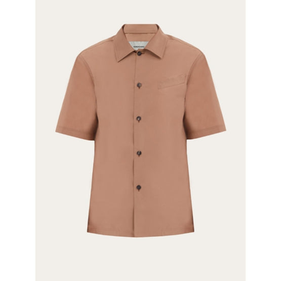 Short Sleeved Over Shirt - Beige