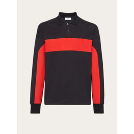 Polo with Contrasting Inlay - Black/Red