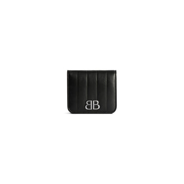Monaco Flap Coin Card Holder - Black
