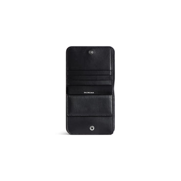 Monaco Flap Coin Card Holder - Black