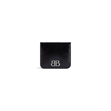 Monaco Flap Coin Card Holder - Black