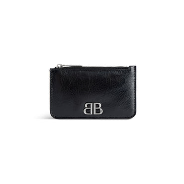Monaco Long Coin Card Holder - Black