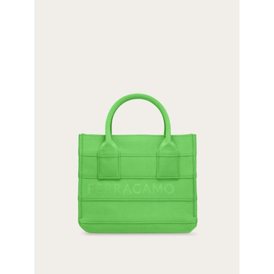 Small Tote Bag with Signature - Lime Green