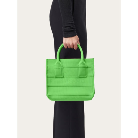 Small Tote Bag with Signature - Lime Green