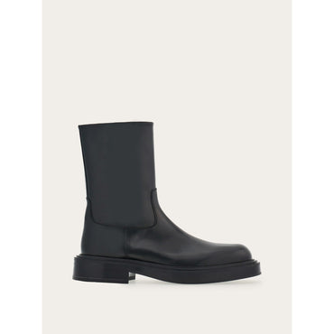 Ankle Boot With Rounded Toe - Men - Black