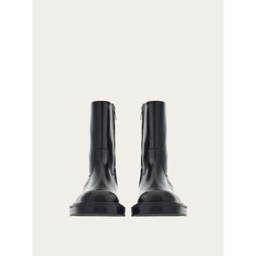 Ankle Boot With Rounded Toe - Men - Black