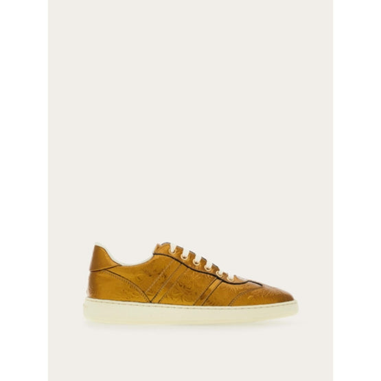 Low-Top Sneakers with Logo - Bronze