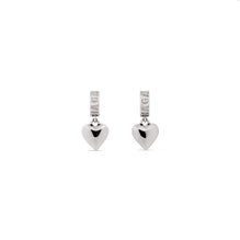 Sharp Heart Earrings P - Silver