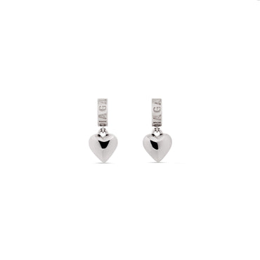 Sharp Heart Earrings P - Silver