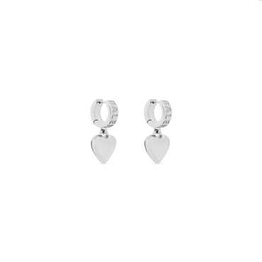 Sharp Heart Earrings P - Silver