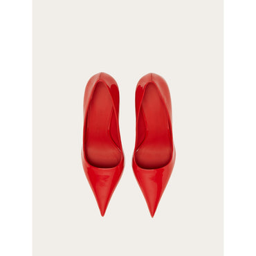 Pump With Wedge Heel - Ladies - Flame Red