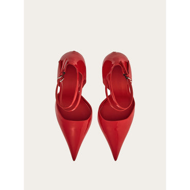 Pump With Wedge Heel - Ladies - Flame Red